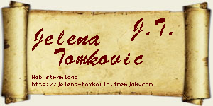Jelena Tomković vizit kartica